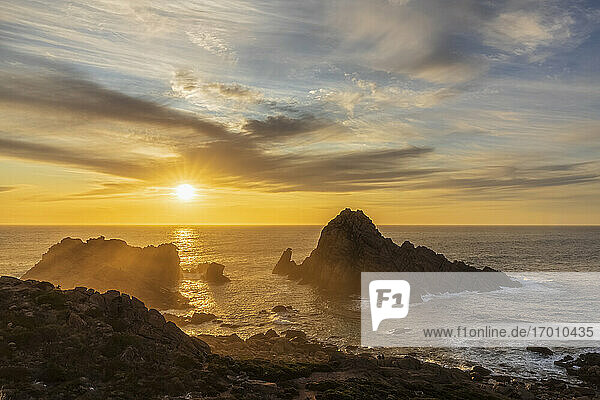 Sugarloaf Rock at moody sunset  Cape Naturaliste  Australia