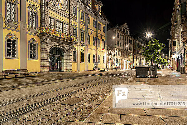 Germany  Erfurt  Anger square with Angermuseum at night