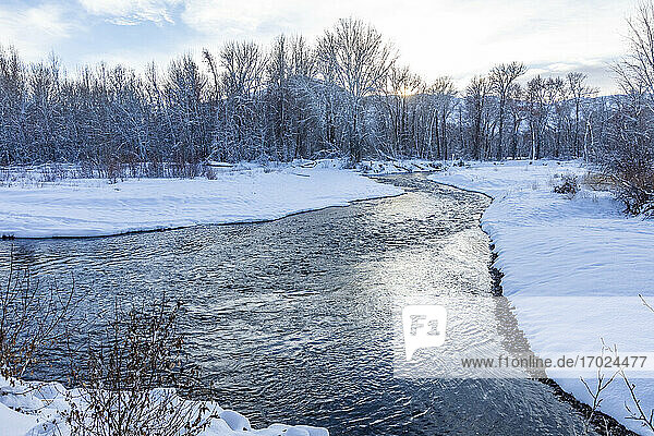 USA  Idaho  Bellevue  Winterlandschaft mit Big Wood River