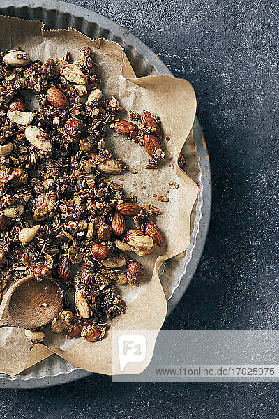 Homemade granola with nuts