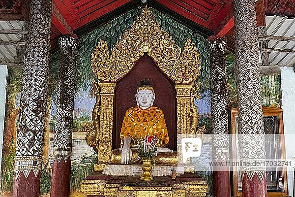 Beautiful ornaments in the Shwezigon Pagoda  Bagan  Myanmar  Asia
