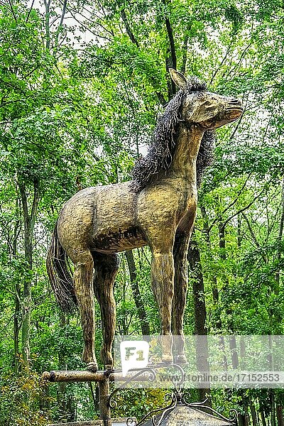 Kharkiv  Ukraine. park sculpture in the Feldman's ecopark in Kharkiv  Ukraine  on a summer day.