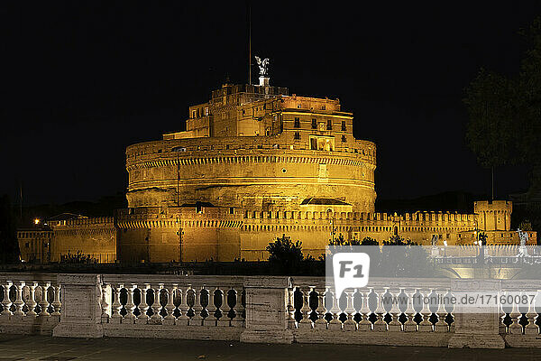 Italy  Rome  Castel Sant Angelo  Mausoleum of Hadrian at night