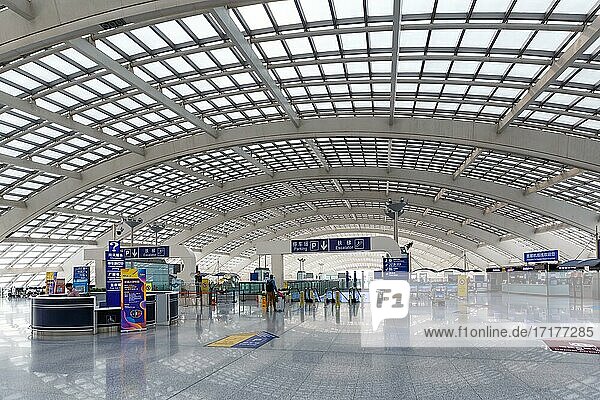 Bahnhof des Beijing Capital Airport Express Zug am Flughafen Peking (PEK)  Peking  China  Asien