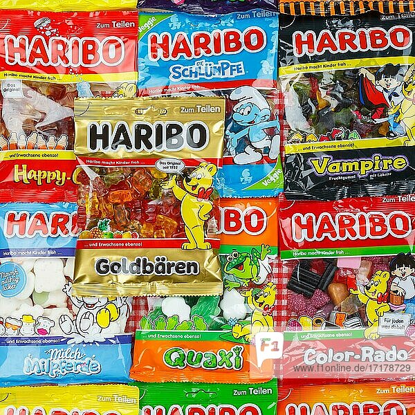 Haribo Gummy Bears Different Varieties Wallpaper Square Germany Europe