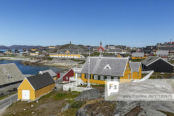 Nuuk (Godthab)  die Hauptstadt und größte Stadt Grönlands  an der südwestlichen Küste  Grönland  Polarregionen