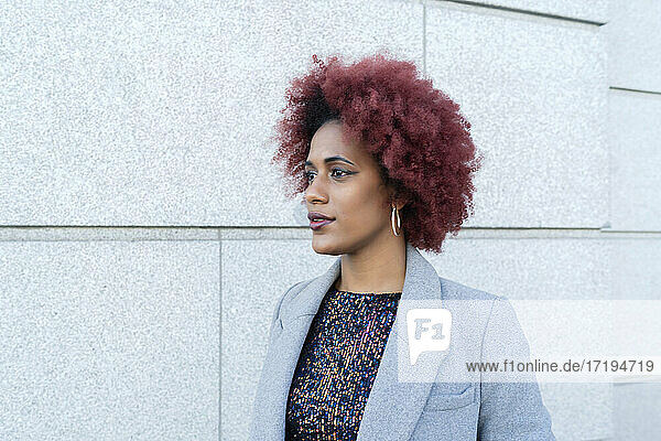 Porträt einer schönen Frau mit Afro-Haar