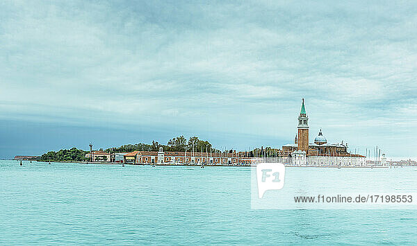 Italien  Venetien  Venedig  Panoramablick auf die Insel San Giorgio Maggiore