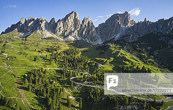 Italien  Südtirol  Grödnerjoch aus der Vogelperspektive