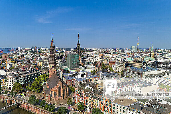 Stadtbild mit Altstadt und Neustadt  Hamburg  Deutschland