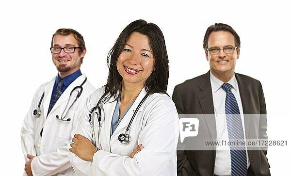 Gruppe von Ärzten oder Krankenschwestern isoliert auf einem weißen Hintergrund