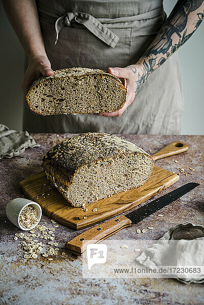 Homemade oat bread