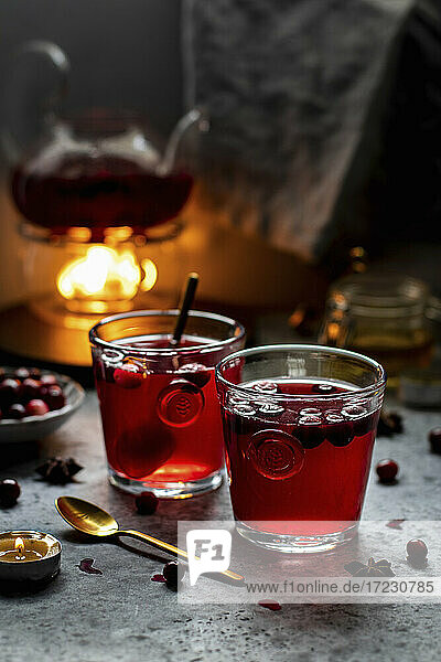 Heißer Cranberry-Tee