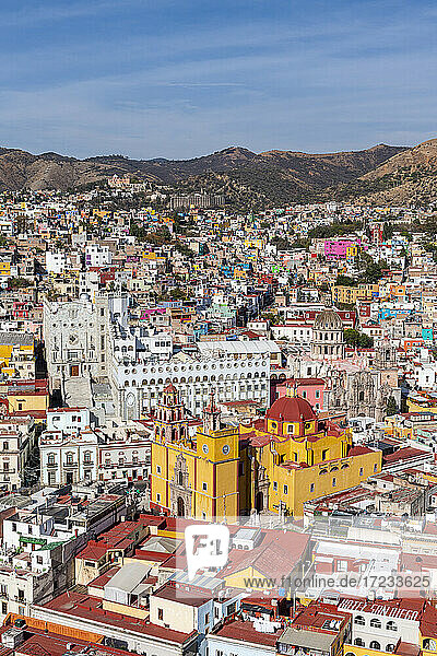 Blick über das UNESCO-Weltkulturerbe  Guanajuato  Mexiko  Nordamerika