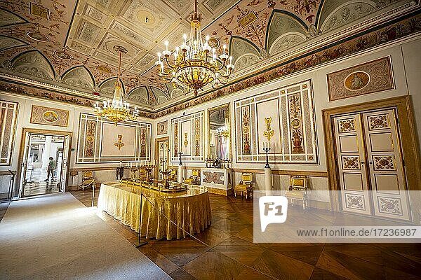 Historischer Speisesaal eines venezianischen Palastes  Museo Correr  Venedig  Venetien  Italien  Europa