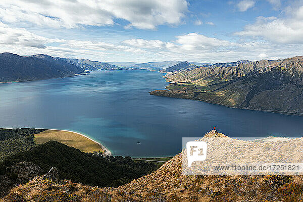 Neuseeland  Otago  Blick auf den Hawea-See