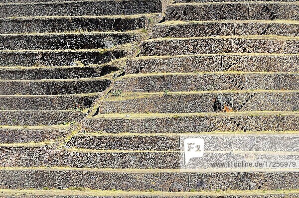 Gemauerte Terrassen in der Ruinenanlage der Inka  Detail  Pisac  Region Cusco  Provinz Urubamba  Peru  Südamerika