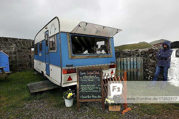 Take Away  Imbiss  Wohnwagenküche  Rodel  Isle of Harris  Äußere Hebriden  Western Isles  Hebriden  Schottland  Großbritannien  Europa