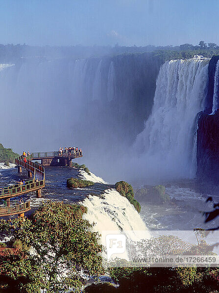 Argentina  Misiones Province  Iguacu National Park  Scenic view of Iguacu Falls