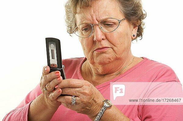 Senior woman using cell phone