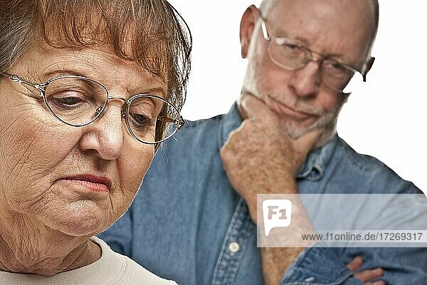 Angry senior couple in a terrible argument