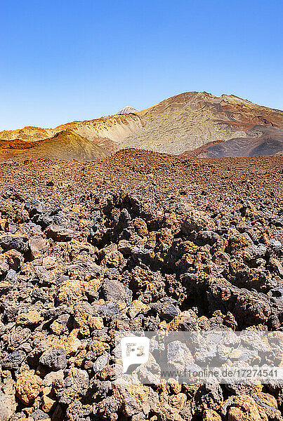 Brown volcanic landscape of Tenerife island