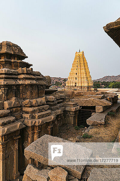 India  Karnataka  Hampi  Architecture of ancient Virupaksha Temple