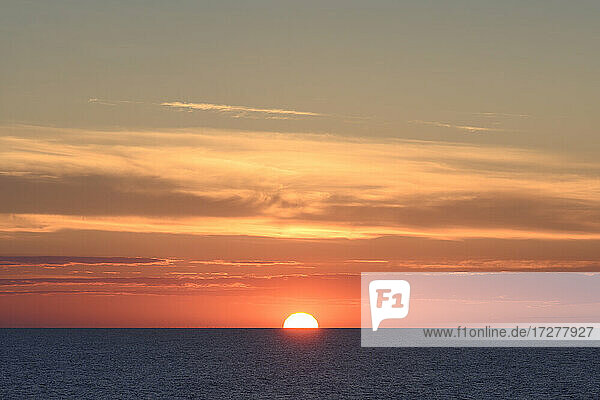 North Sea at moody sunset