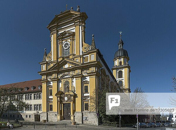 Evangelischen Stadtkirche  Barockbau von 1699  Kitzingen  Unterfranken  Bayern  Deutschland  Europa