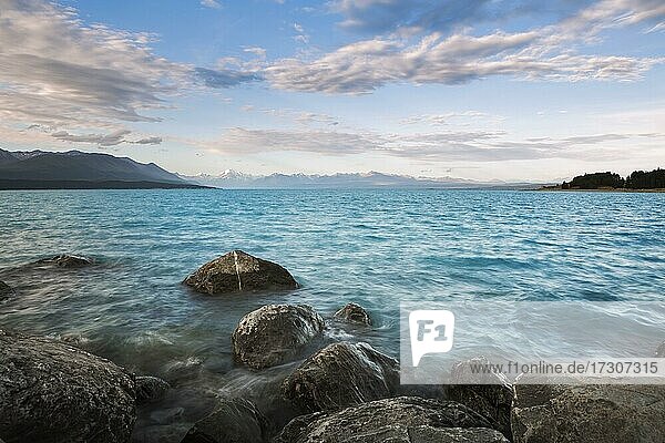 Landschaft  Lake Pukaki  Mount Cook  Region Canterbury  Mackenzie District  Südinsel  Neuseeland  Ozeanien