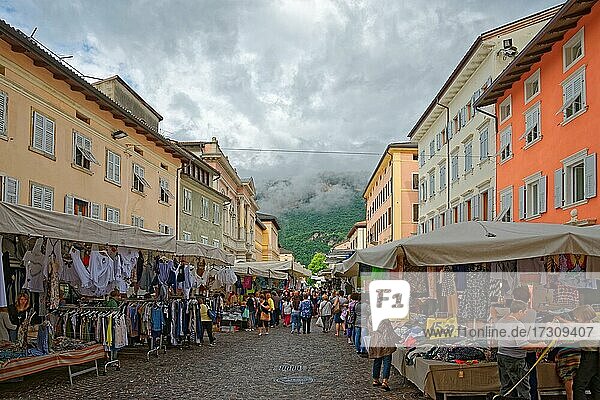 Markt am Domplatz von Trento  Trient  Trento  Trentino-Alto Adige  Italien  Europa