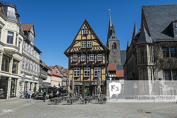 Unesco-Welterbe die Stadt Quedlinburg  Sachsen-Anhalt  Deutschland  Europa