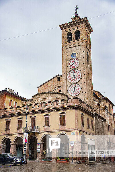 Europe  Italy  Marche  Tolentino  The three clocks tower  Liberty square