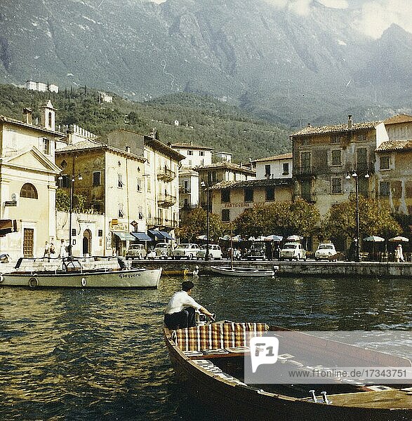 Lake Garda in 1960: Port of Malcesine  Lombardy  Italy  Europe