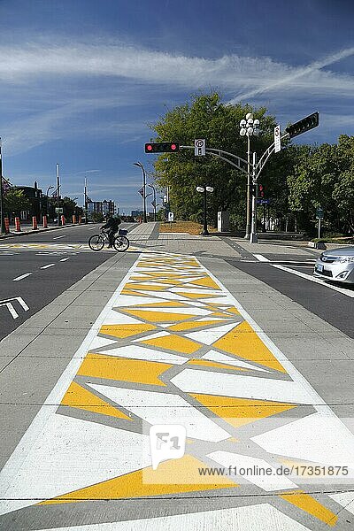 Painted Pedestrain crossing  Gatineau  Province of Quebec  Canada  North America