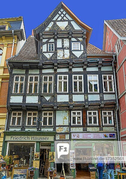 Half-timbered house in Quedlinburg  Saxony-Anhalt  Germany  Europe
