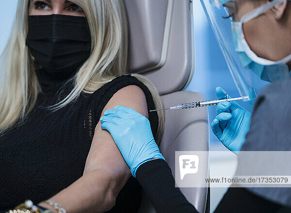 Patient receiving injection