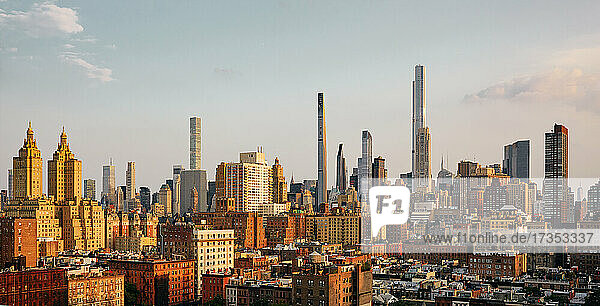USA  New York  New York City  City skyline in winter