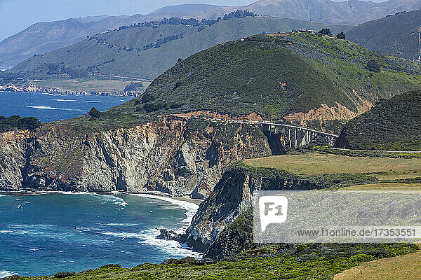 Usa  California  Big Sur  Pacific Ocean coastline with rocky cliffs