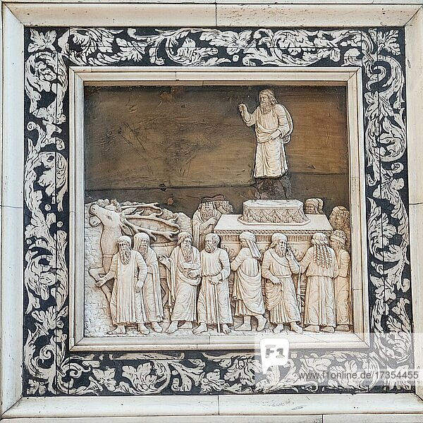 Triumphal procession after the Trionfi by Francesco Petrarch  ivory reliefs on oak wood  reliquary  Graz Cathedral  Styria  Austria  Europe