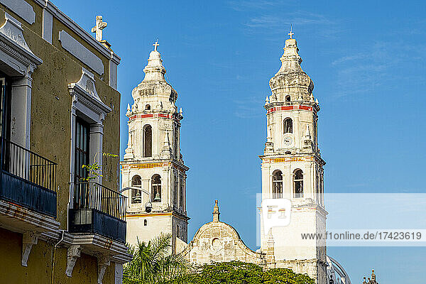 Mexico  Campeche  San Francisco de Campeche  Bell towers of Our Lady of Immaculate Conception Cathedral