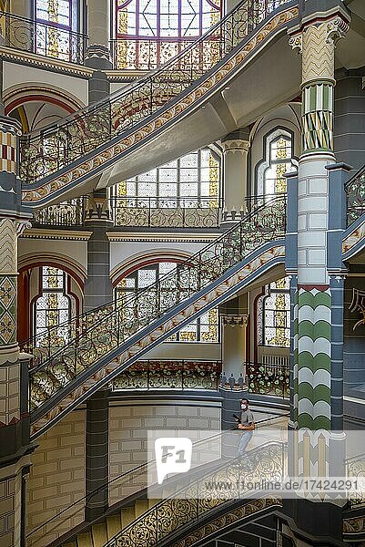 Halle Regional Court  magnificent staircase  Halle  Saxony-Anhalt  Germany  Europe