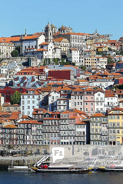Porto Old Town Building World Heritage Site with Douro River Travel City in Porto  Portugal  Europe