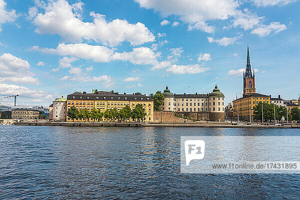 Sweden  Stockholm  View of Riddarholmen from water