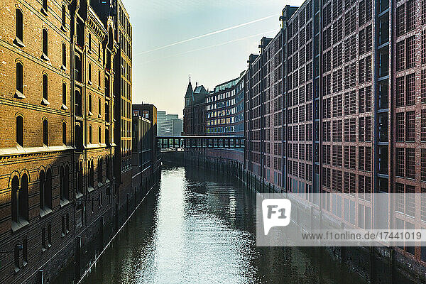 Germany  Hamburg  Brooksfleet canal in historic Speicherstadt district