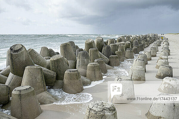 Tetrapoden auf See auf der Insel Sylt
