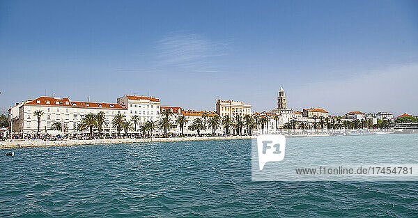 scenic view of the Mediterranean city of Split in Croatia