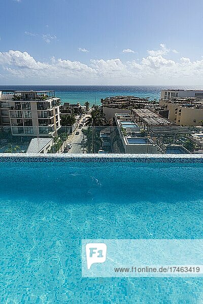 Rooftop pool in Playa del Carmen  Quintana Roo  Mexico  Central America