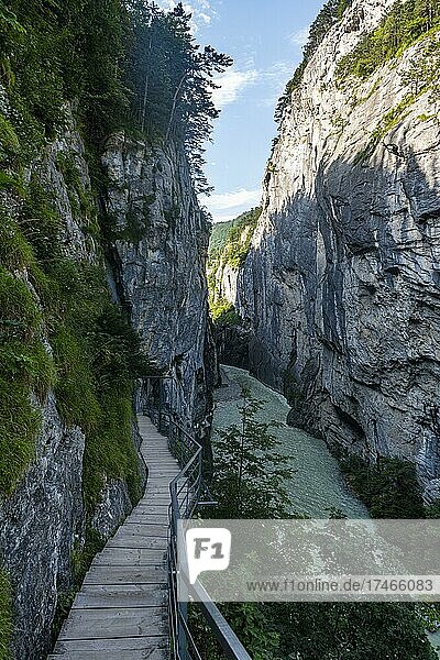 Die Aare fließt durch die Aareschlucht  Meiringen  Berner Oberland  Schweiz  Europa