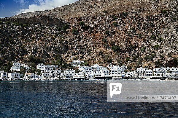 Dorf an der Küste  Loutro  Südkreta  Kreta  Griechenland  Europa